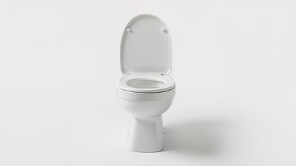 Toilet with open lid, indoor bathroom fixture. Basic sanitary ware. Sanitation and hygiene essentials. The concept of bathroom fittings.