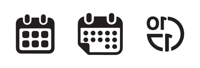 Vector calendar icon, calendar symbol, containing date, schedule, month, week and event icons, vector illustration EPS 10.