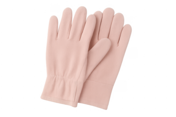 Pair of pink unlined working gloves transparent background