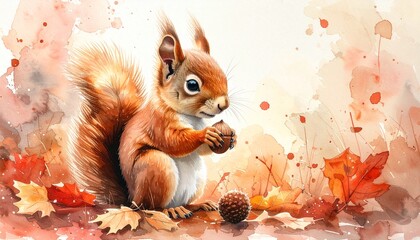 Baby Squirrel with Acorn