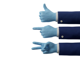 Stylized gesture illustration, featuring positive affirmation and direction on an isolated backdrop