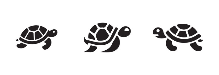 Turtle icon set, sea animal symbol, turtle logo vector icons for web, vector illustration EPS 10.