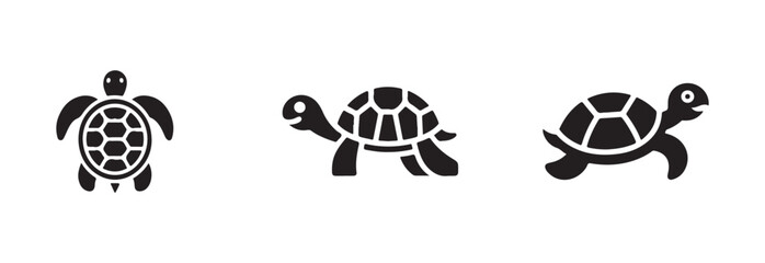 Turtle icon set, sea animal symbol, turtle logo vector icons for web, vector illustration EPS 10.