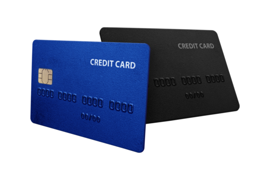 Modern Credit Card Mockup with Chip on transparent background png