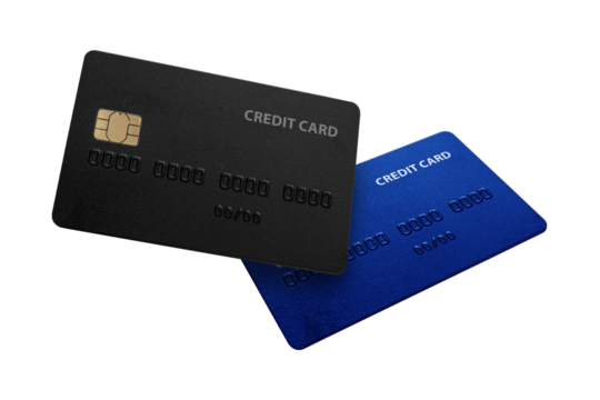 Modern Credit Card Mockup with Chip on transparent background png - Powered by Adobe