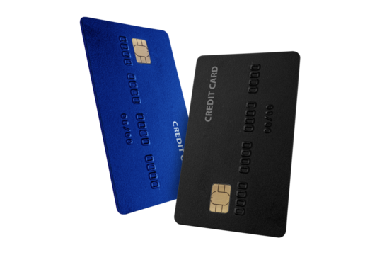 Modern Credit Card Mockup with Chip on transparent background png