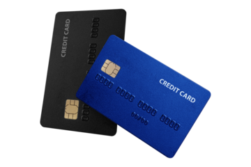 Modern Credit Card Mockup with Chip on transparent background png