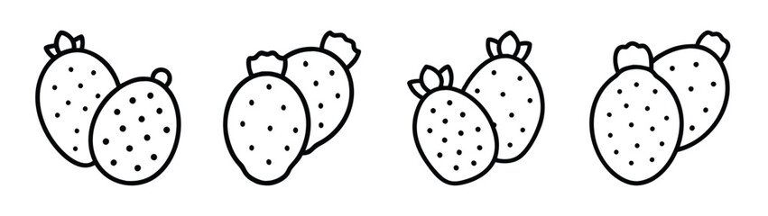 Hand drawn prickly pear cactus illustration clip art vector drawing desert plants botanical art line drawing