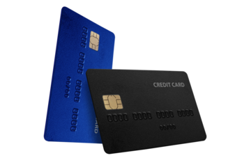 Modern Credit Card Mockup with Chip on transparent background png