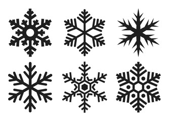 Snow flake vector icon set, snowflake shapes