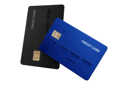 Modern Credit Card Mockup with Chip on transparent background png - Powered by Adobe