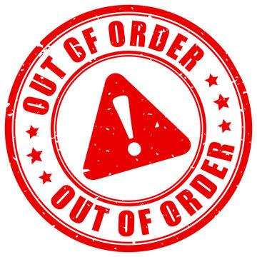 Out of order grunge warning sign