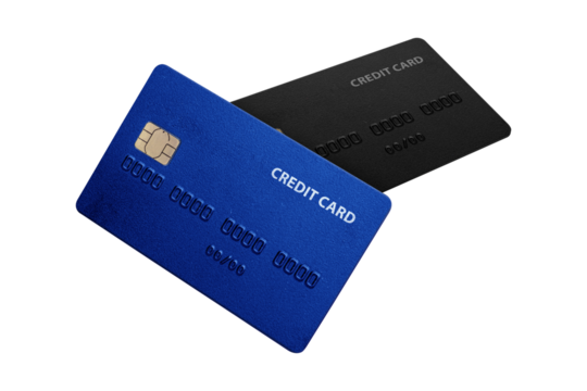 Modern Credit Card Mockup with Chip on transparent background png