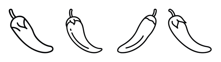 Four eggplants vector illustration, aubergine drawing, vegetable clip art, healthy food outline, fresh produce, garden harvest