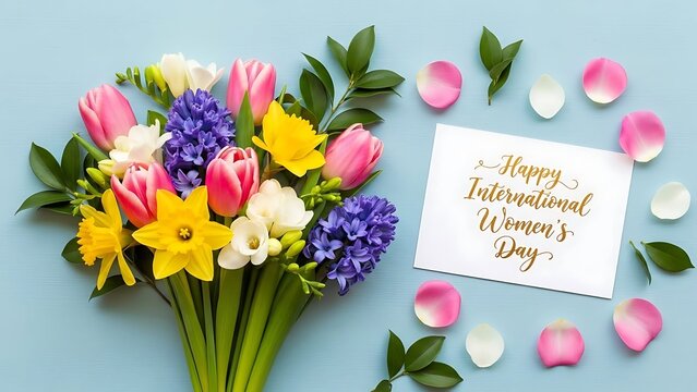 easter card with tulips and easter eggs - Powered by Adobe