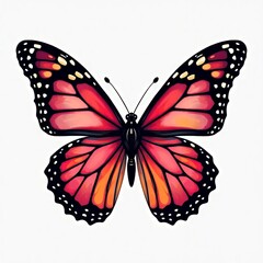 Fototapeta premium Красивая разноцветная бабочка с сердечками.