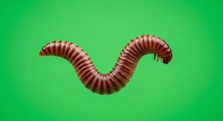 Brown Caterpillar on Green Screen for Educational Content