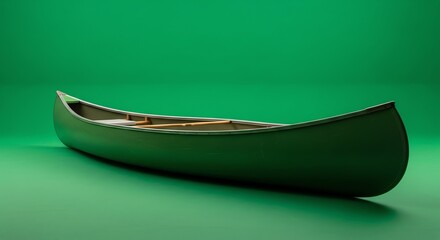 Canoe on Green Screen for Digital Design and Advertising