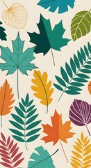 Fototapeta premium leaf leaves nature yellow green orange purple texture abstract illustration vector banner design digital art expression beauty background wallpaper concept 