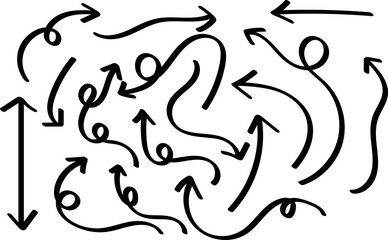 Hand drawn arrow collection directional elements for design and illustration projects