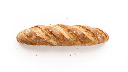 Fresh baguette bread with a crispy crust and diagonal slashes on the surface.