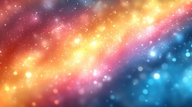 Colorful cosmic nebula with sparkling bokeh lights and twinkling stars beautiful backdrop illustration