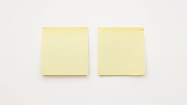 Two yellow sticky notes on a white background.