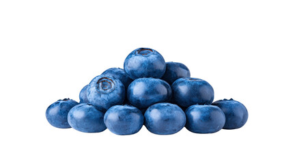 Fresh blueberry pile isolated on transparency background vibrant blue color healthy fruit organic natural sweet juicy antioxidant rich perfect for snack or dessert