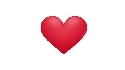 Red heart symbol love icon romantic emotion isolated on transparent background glossy 3D style passion affection happiness simple design digital illustration