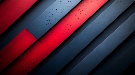 Dynamic diagonal stripes of dark blue and vibrant red featuring scattered luminous particles and light