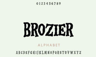 Brozier Regular alphabet letters font for logo
