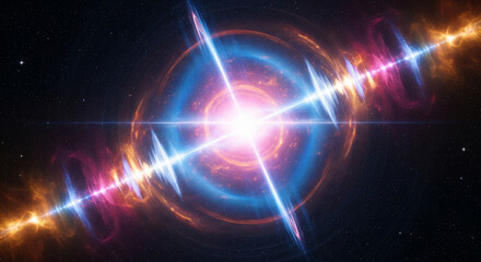 Obraz premium Nebula Pulse Wave Aura Ethereal Energy Star Core Spiritual Awakening JPG