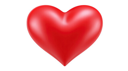 Fototapeta premium Red heart shape glossy surface symbolizing love romance affection and passion isolated on transparent background perfect for expressing emotions in creative designs