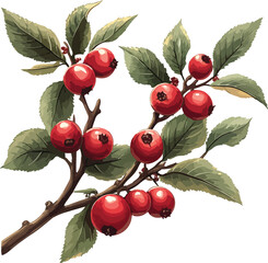 Red currant and cherry fruit branches ripe for summer harvest