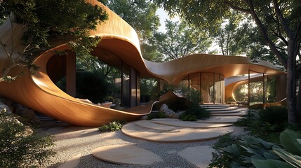Old stone architecture of a bridge over a river with reflection in the water, surrounded by trees in a park landscape