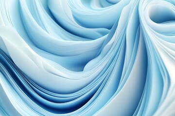 Obraz premium Gently folded light blue paper layers create a tranquil wavy pattern with smooth curves and soft shadows