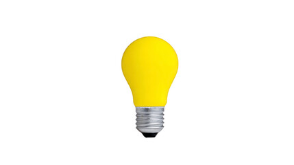 Yellow light bulb isolated on transparency background modern design energy efficient creative idea home decor innovation electricity bright cheerful mood