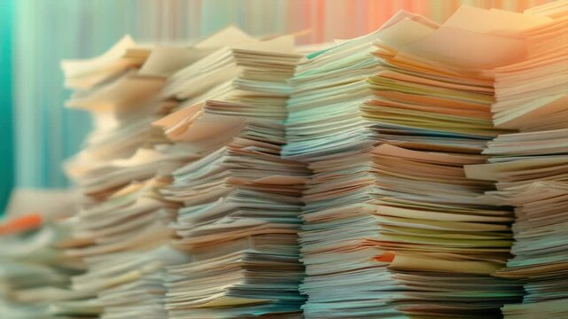 A stack of papers sitting on a table, great for office or workspace scenes
