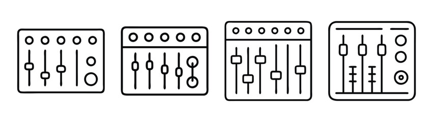 Audio mixer sound board vector illustration for music production and dj equipment design element