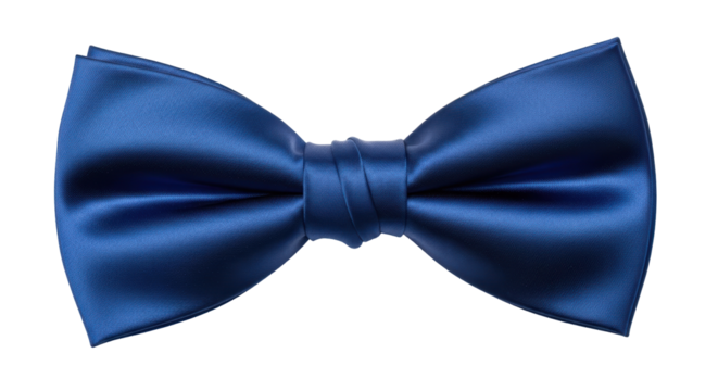 Elegant navy blue bow tie isolated PNG, formal wear accessory for weddings, proms, and special occasions on transparent background - Powered by Adobe