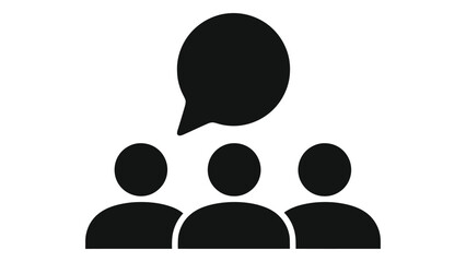 Group discussion icon representing communication, teamwork, social interaction, online chat, and collaboration symbol