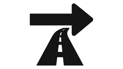 Pathway forward arrow icon representing progress, future direction, advancement, and forward movement concept graphic de
