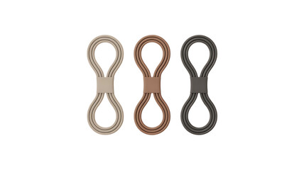 Elegant Loops: Three minimalist, interconnected loops in neutral hues offer a sense of modern simplicity and geometric charm.