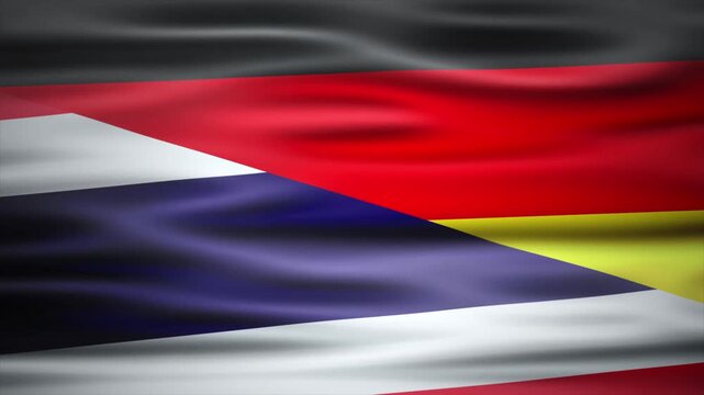 Germany and thailands flag fusion video 4K