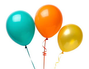 Colorful balloons floating in the air party or celebration theme