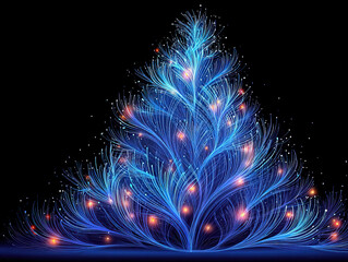 a blue Christmas tree