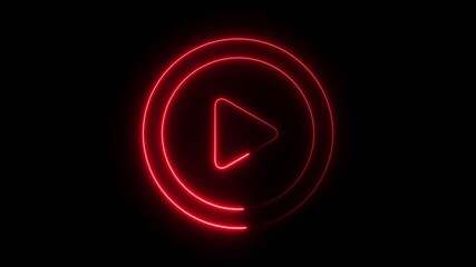 Video, audio neon play button icon animation. glowing play button animation. Press to play. Start button sign video. Music play button icon animation in glowing neon circle and press icon animation.
- Powered by Adobe