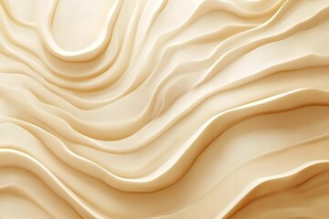 Obraz premium Smooth creamy layers undulate gracefully, forming an elegant organic texture with subtle light and shadow play