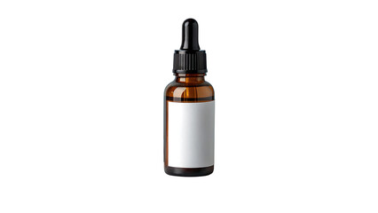 Essential Oil Dropper Bottle: A detailed, isolated shot of a small amber glass bottle with a black dropper, offering a clear view of the product's design.