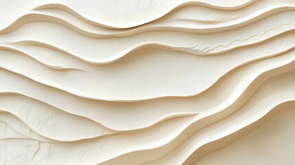 Obraz premium Soft off white and cream layers gently ripple, forming a subtle elegant texture with smooth contours